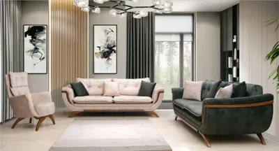 Produktbild von Grüner Designer Polstersofa 3-Sitzer Wohnzimmer Dreisitzer Textil Couch Sofa
