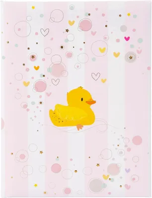 Produktbild von Babytagebuch Rubber Duck Girl mit Goldprägung 21x28 cm Rosa Goldbuch