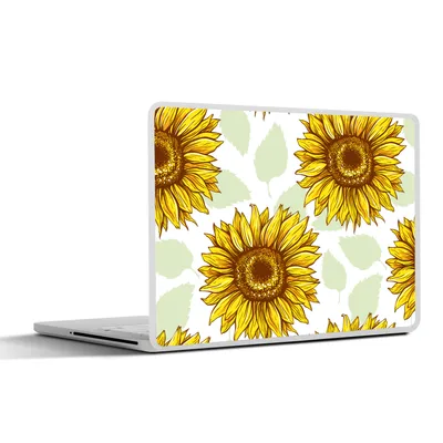 Produktbild von MuchoWow® Laptop Aufkleber Sticker Cover Sonnenblume - Muster - Blumen 32.5x23.5 cm - Sticker für Laptop - Selbstklebend