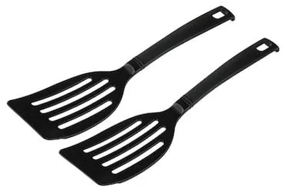 Immagine prodotto di METRO PROFESSIONAL, spatola da cucina, 26,5 cm, forata, in plastica, colore nero, confezione da 2 pezzi