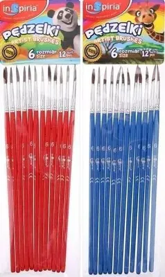 Image de Pinceaux scolaires taille 6 - 12 pièces