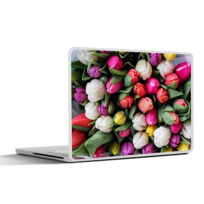 Produktbild von MuchoWow® Laptop Aufkleber Sticker Cover Blumen - Blumenstrauß - Tulpen 30x21 cm - Sticker für Laptop - Selbstklebend