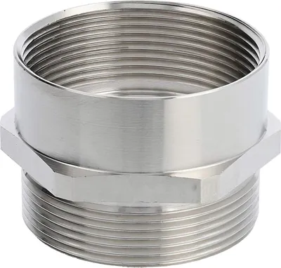 Produktbild von Zwischenstutzen M/M M40x1,5 MSZ-M40 lang Sechskant Messing (CuZn) vernickelt Anschlussgewinde 13,0mm - 1 Stück