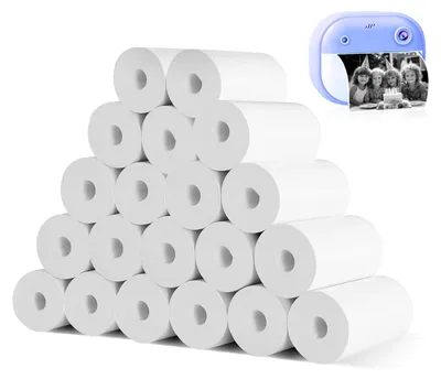 Obrázok produktu pre 20 roliek termopapíru pre detské fotoaparáty, biely termopapier do tlačiarne