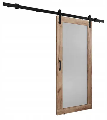Produktbild von KierMoebel Schiebetür Komplettset LOFT ADIO 1 Craft Gold & Weiß 96x205x3,2 cm, Wohnzimmer Schiebetür