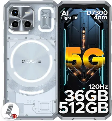 Produktbild von DOOGEE Blade GT 5G Outdoor Handy Ohne Vertrag Android 14 32GB+256GB/2TB TF Dimensity 7050 Outdoor Smartphone 6.72" FHD+120Hz 48MP/5500mAh NFC, Silber