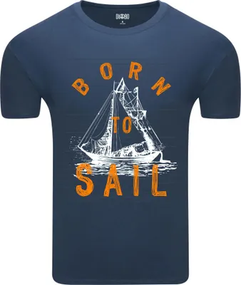 Obrázek produktu pro Diarbo pánské tričko s potiskem Born to sail modré velikost L