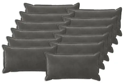 Produktbild von vidaXL Kissen mit Kissen HOUTEN 12 Stk. Dunkelgrau Samt