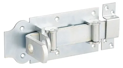 Produktbild von Alberts Rollen-Schlossriegel gerade, mit flachem Griff und befestigter Schlaufe galvanisch verzinkt, dickschichtpassiviert Platte 180 x 80 mm