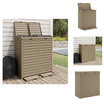 Produktbild von vidaXL Outdoor-Mülltonne Hellbraun 78x41x86 cm Polypropylen -  Mülltonnen & Abfalleimer