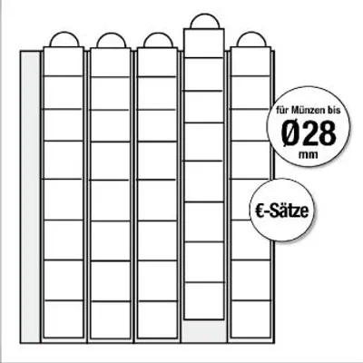 Produktbild von 2 x SAFE 7395-5 Premium Münzhüllen - Münzblätter - Ergänzungsblätter + schwarze ZWL Für je 5 komplette Euro KMS Kursmünzensätze von 1 , 2 , 5 , 10 , 20 , 50 Cent & 1 , 2 Euromünzen …