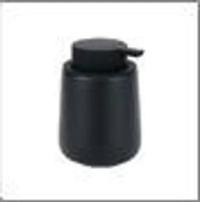 Produktbild von Mondra Seifenspender Dolomit Soft-Touch schwarz 300 ml, Ø 9 cm, H 12,6 cm