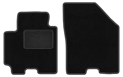 Produktbild von Velours-Fußmatten Vorne für Suzuki Baleno II 2015- (Schrägheck) – 2-tlg, Schwarz, passgenau – Wielganizator LUX