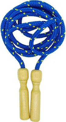 Produktbild von GICO Springseil aus Holz, buntes Seil, 250 cm, Holzgriff Springseil Hüpfseil Seilspringen - Qualität  Germany - 3003 blau