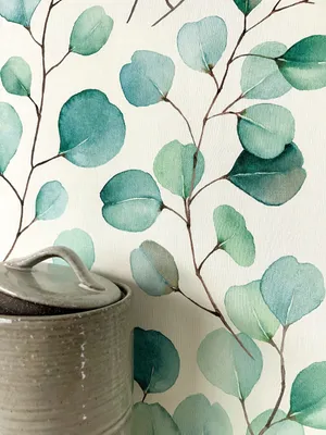 Produktbild von NEWROOM Tapete Blau Vliestapete Eukalyptus - Mustertapete Floral Türkis Weiß Blätter Pflanzen Eukalyptusblätter Romantisch Blättermuster