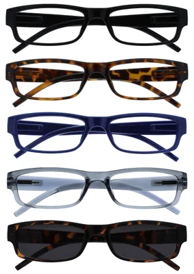 Produktbild von OPULIZE Die Lesebrille Unternehmen Schwarz Braun Blau Grau Leser Mit Sonne Leser Wert 5er-Pack Herren Frauen RRRRS32-12372 +2,00