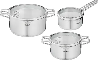 Produktbild von TEFAL NORDICA 6-Teiliges Set Mit Stielkasserolle 16cm + Deckel Und Kochtöpfen 20/24cm + Deckel