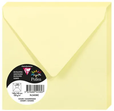 Produktbild von Clairefontaine 5458C, Gelb, 120 g/m², 140 mm, 140 mm, Forest Stewardship Council (FSC), Frankreich