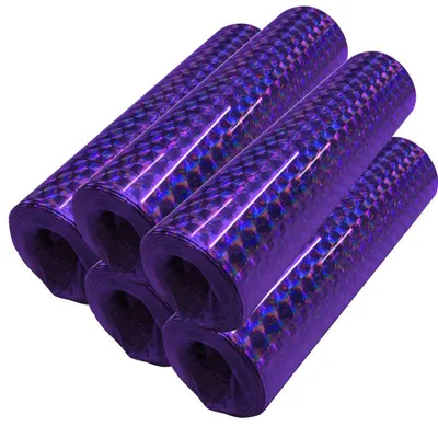 Produktbild von 5 Rollen Papier Luftschlangen lila metallic holografisch
