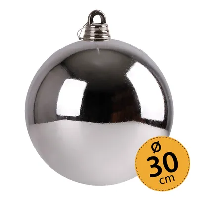 Produktbild von Christbaumkugel Weihnachtskugel Silber ⌀ 30 cm Baumschmuck Deko-Kugel glänzend