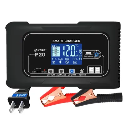 Immagine prodotto di Caricabatteria per auto, riparazione automatica degli impulsi, display LCD, rosa, UE