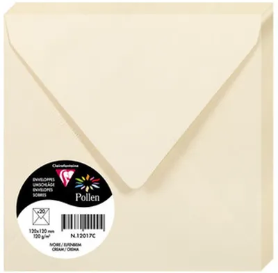Image de Pollen by Clairefontaine 12017C Enveloppe Pollen by Clairefontaine 120 mm, ivoire