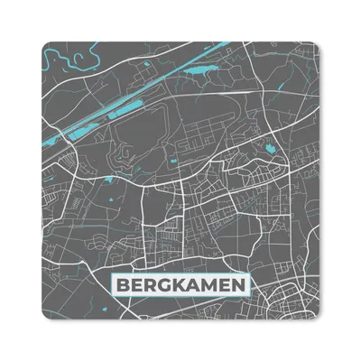 Produktbild von MuchoWow® Mauspad Mousepad Karte - Stadtplan - Bergkamen - Deutschland - Blau 30x30 cm - Mousepads - Maus Mat - Pad - Mausunterlage - Gaming