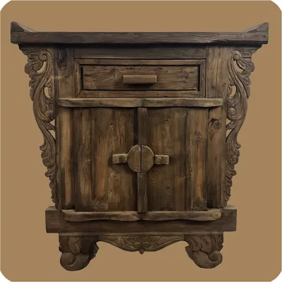 Produktbild von Romantische Massivholz Kommode | Flower 1 | nachhaltiges Alt Teak Holz