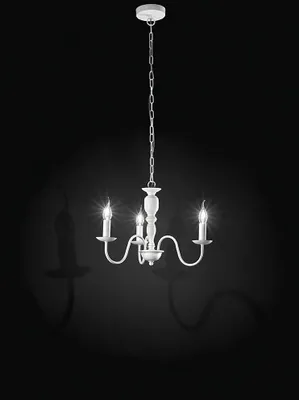 Immagine prodotto di Lampadario a Sospensione in Metallo Verniciato Bianco, Attacco 3xE14 Max 40W, Design Moderno e Regolabile, Diametro 47 cm - Perenz
