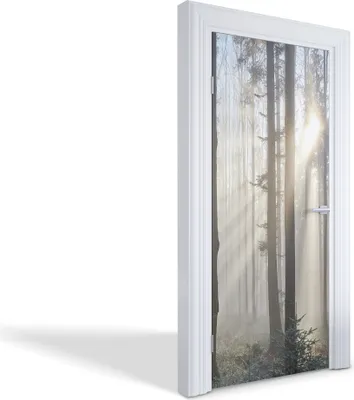 Produktbild von Türdeko Aufkleber Selbstklebende Wandsticker Personalisiert - Morgensonnenstrahlen - 95 x 205 cm