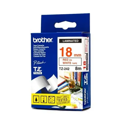 Produktbild von Brother TZ-242, Rot aud Weiss, TZ, Schwarz, China, Glanz, Brother
