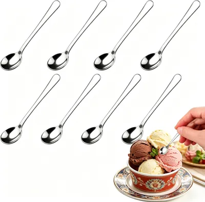 8 Mini-Espressolöffel aus Edelstahl, spülmaschinengeeignet