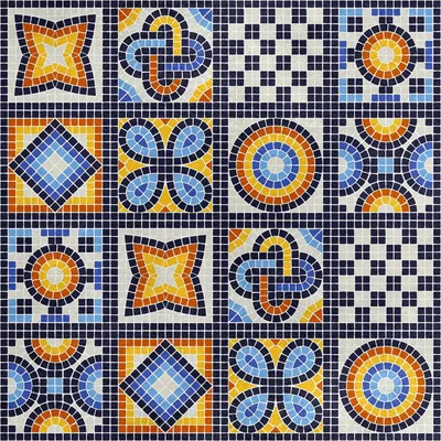 Image de Royal Velvet Tissu Polyester A coudre - Motif ancienne mosaïque
