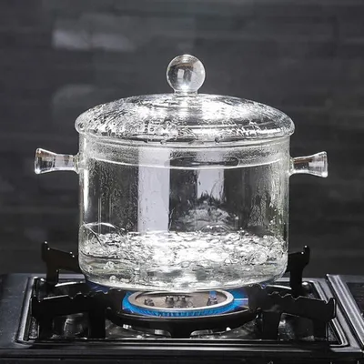 Produktbild von 15l Glas-Kochtopf mit Deckel - hitzebeständiger Gemüse- und Salat-Pan
