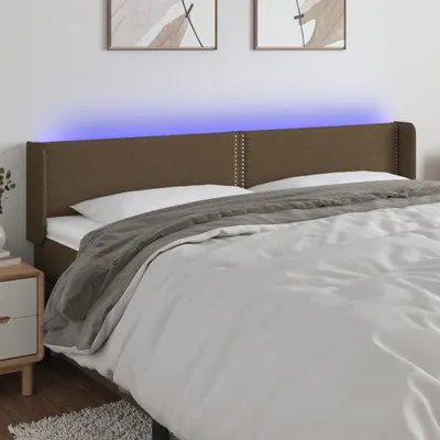 Produktbild von Design Möbel LED Kopfteil Dunkelbraun 183x16x78/88 cm Stoff - 2024 Neu