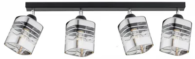 Produktbild von KAR-LIGHTING Deckenleuchte 4-flammig Schwarz/Silber, Glas und Metall, für Innenräume – E27-Fassung, ideal für Wohnzimmer und Esszimmer