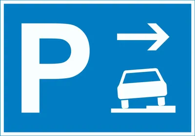 Produktbild von Gehweg Parkplatz mit Richtungspfeil rechts Schild waagerecht A0 Rückseite selbstklebend