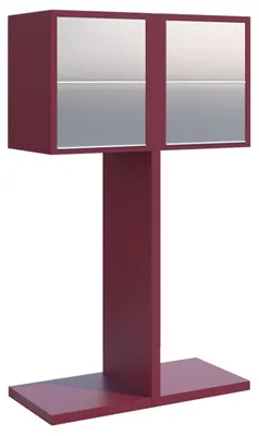 Produktbild von Briefkastenanlage Hermes Double for Four in Rot mit Edelstahlklappe