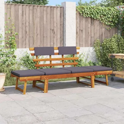 Zdjęcie produktu dla vidaXL Leżak ogrodowy 2 w 1 z poduszką 190 cm z litego drewna akacjowego