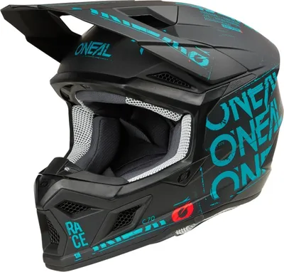 Produktbild von Oneal 3SRS Static Motocross Helm, schwarz/türkis, L