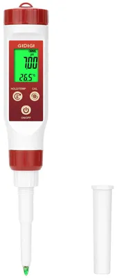 pH-Meter für Lebensmittel, digital, mit ATC, Speersonde
