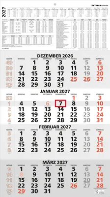 Produktbild von 4-Monatskalender rot 2027