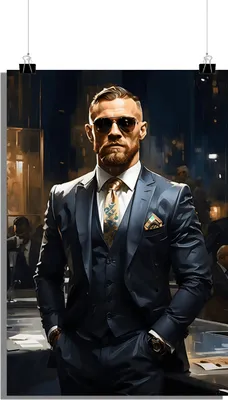Produktbild von Conor McGregor Poster - MMA Poster - Anzug Poster - Stilvolles Poster - Kämpfer Poster - 51x71cm - Perfekt zum Einrahmen