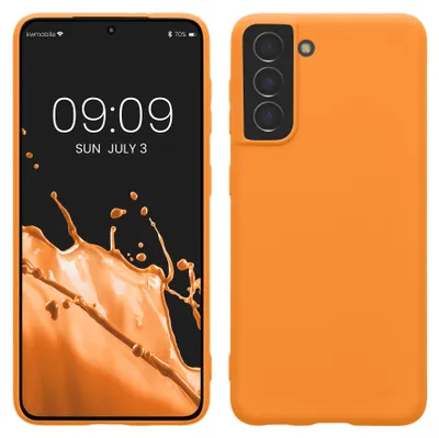Produktbild von kwmobile Handyhülle für Samsung Galaxy S21 Hülle - TPU Case - Kabelloses Laden - Schutzhülle Cover in Fruity Orange