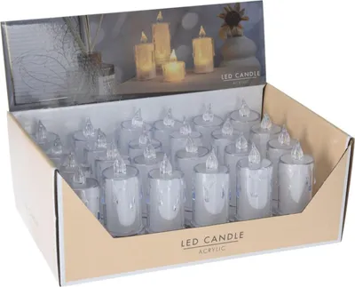 Produktbild von LED Dekokerze 5x11cm batteriebetrieben transparent