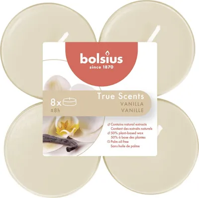 Image de Bolsius True Scents Maxilichten Vanilla 8 pièces