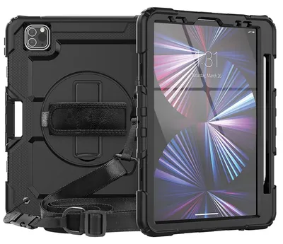 Produktbild von Tablethülle Apple iPad Air 11 2026 2025 2024 Hybrid 360 Grad Schultergurt Tasche