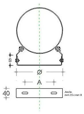 Imagen del producto de Abrazadera de fijación, robusta, ajustable, para tuberías (diámetro 80 mm)