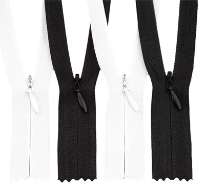 Productafbeelding van Verborgen ritsen - set van 10 - voor jassen en kleding - wit - 30 cm