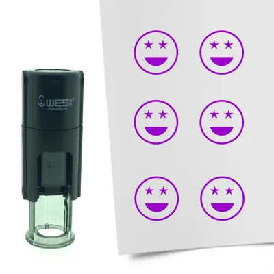 Produktbild von CombiCraft Selbstfärbender Stempel 'Stoltzer Smiley' in der Farbe Lila, Ø10mm